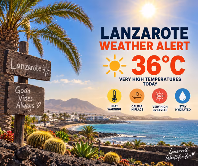 Lanzarote Weather Alert: Temperatures Set to Reach 36°C Today as Heat and Calima Continue