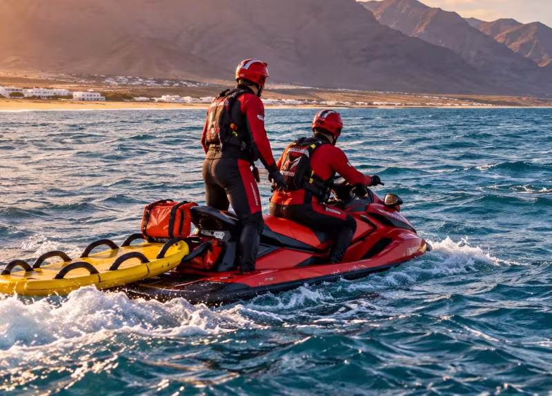 Kitesurfer Rescued in Lanzarote After Wind and Current Prevent Return to Coast