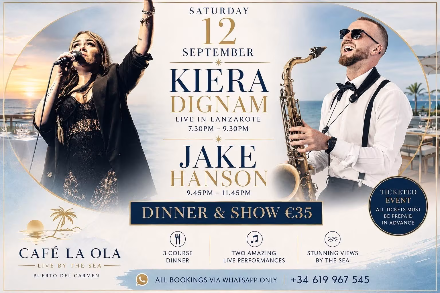 Café La Ola to Host Special Live Music Event Featuring Kiera Dignam and Jake Hanson This September