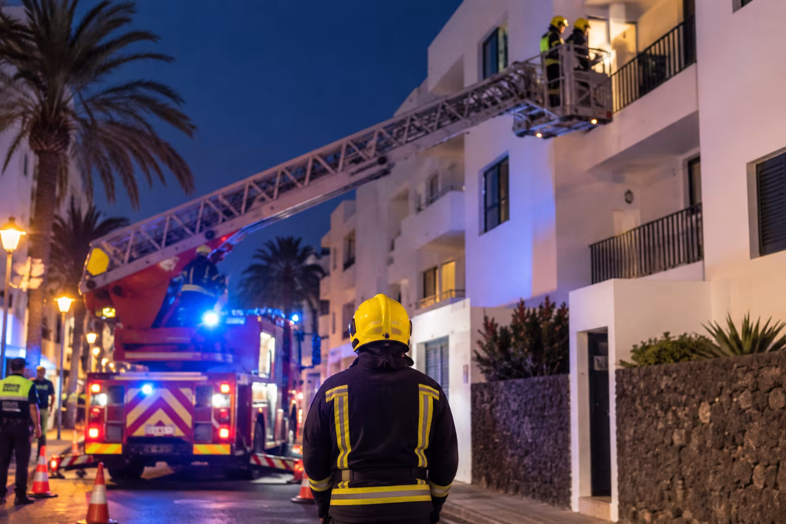 WOMAN RESCUED FROM HOME IN LANZAROTE AFTER EMERGENCY CREWS FACE DIFFICULT EVACUATION
