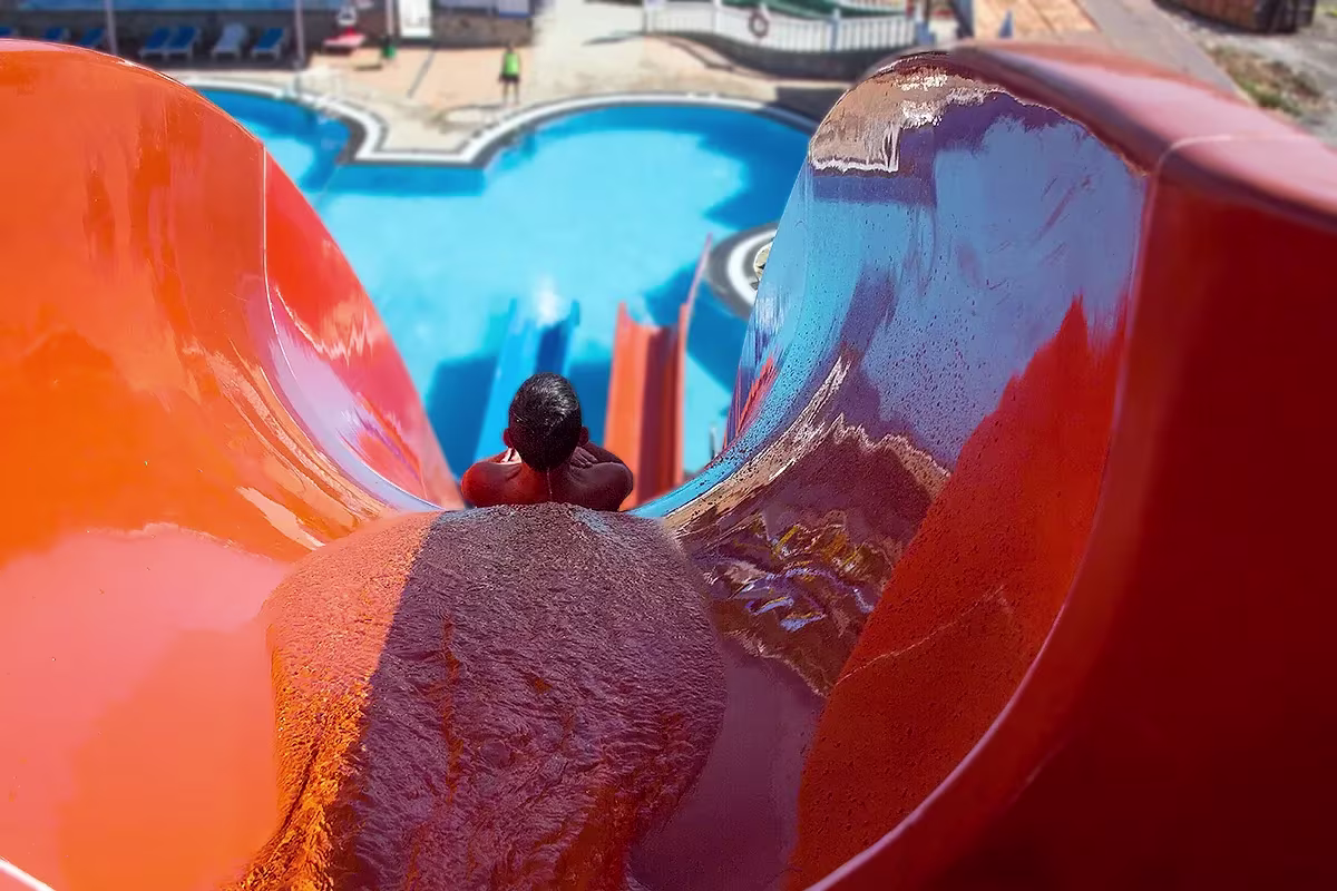 Family fun at the Aquapark Water Park in Lanzarote